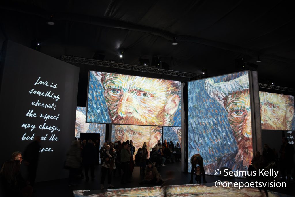 Image of some of the screens with Van Gogh's images projected